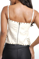 Leather Effect Studded Top