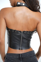 Faux Leather Bustier Crop Top