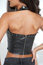 Faux Leather Bustier Crop Top