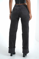 Cuffed Wide Leg Jeans