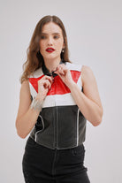 Moto Style Faux Leather Vest