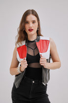 Moto Style Faux Leather Vest