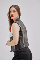 Moto Style Faux Leather Vest