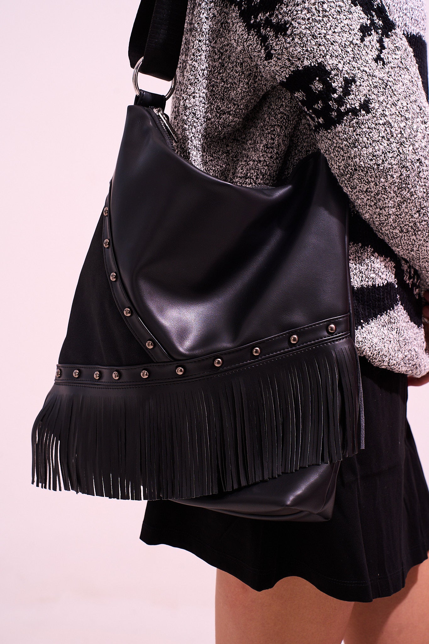 Black Leather with Rivets