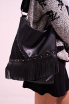 Black Leather with Rivets
