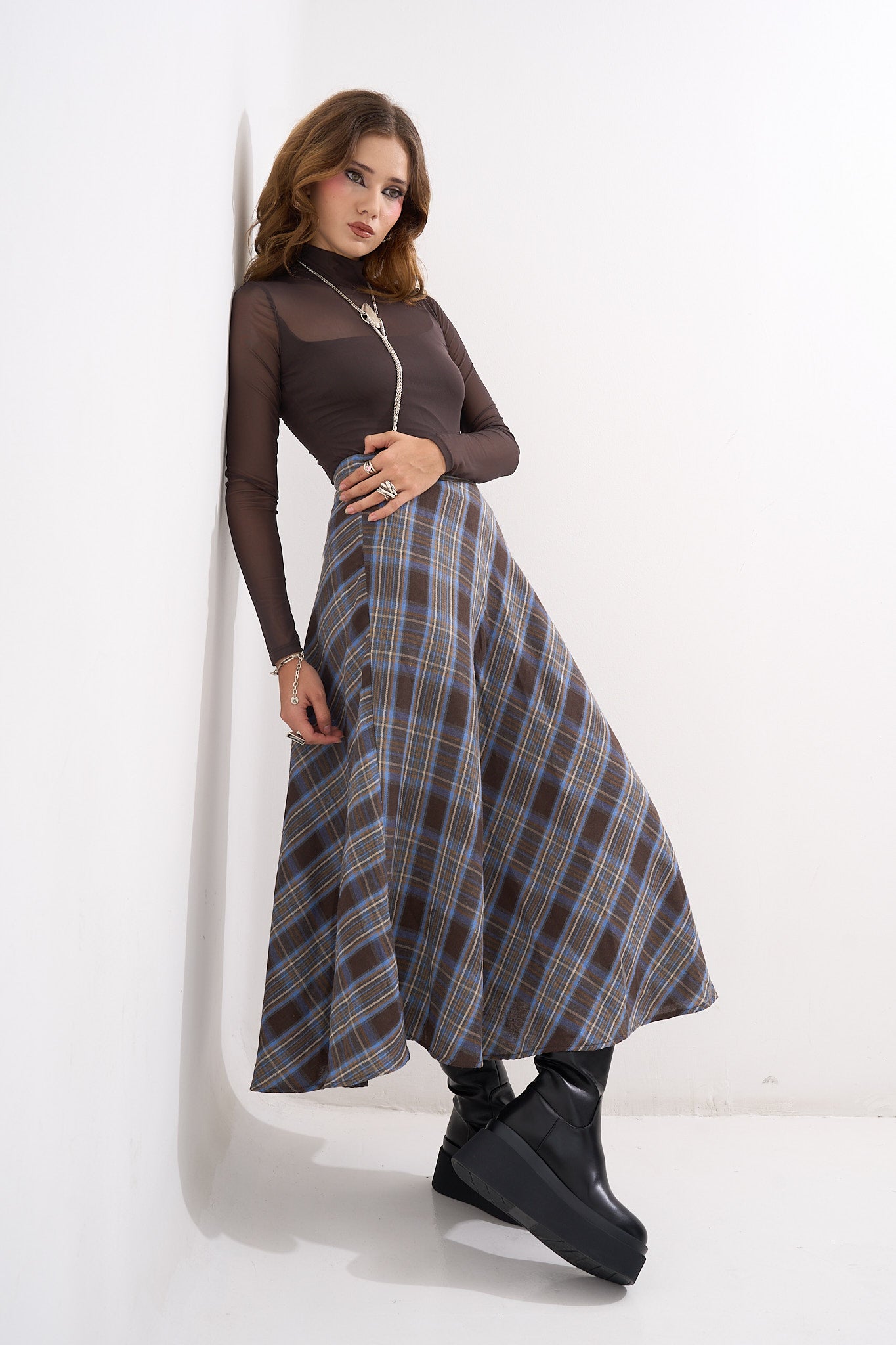 Heritage Plaid Midi Skirt
