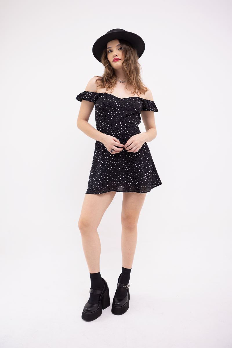 Black Sun Exclusive-Dot Mini Dress