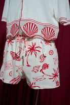 Island Sketch Linen Shorts
