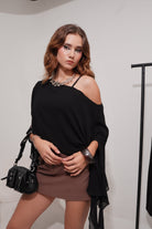 Airy Drape One-Shoulder Blouse