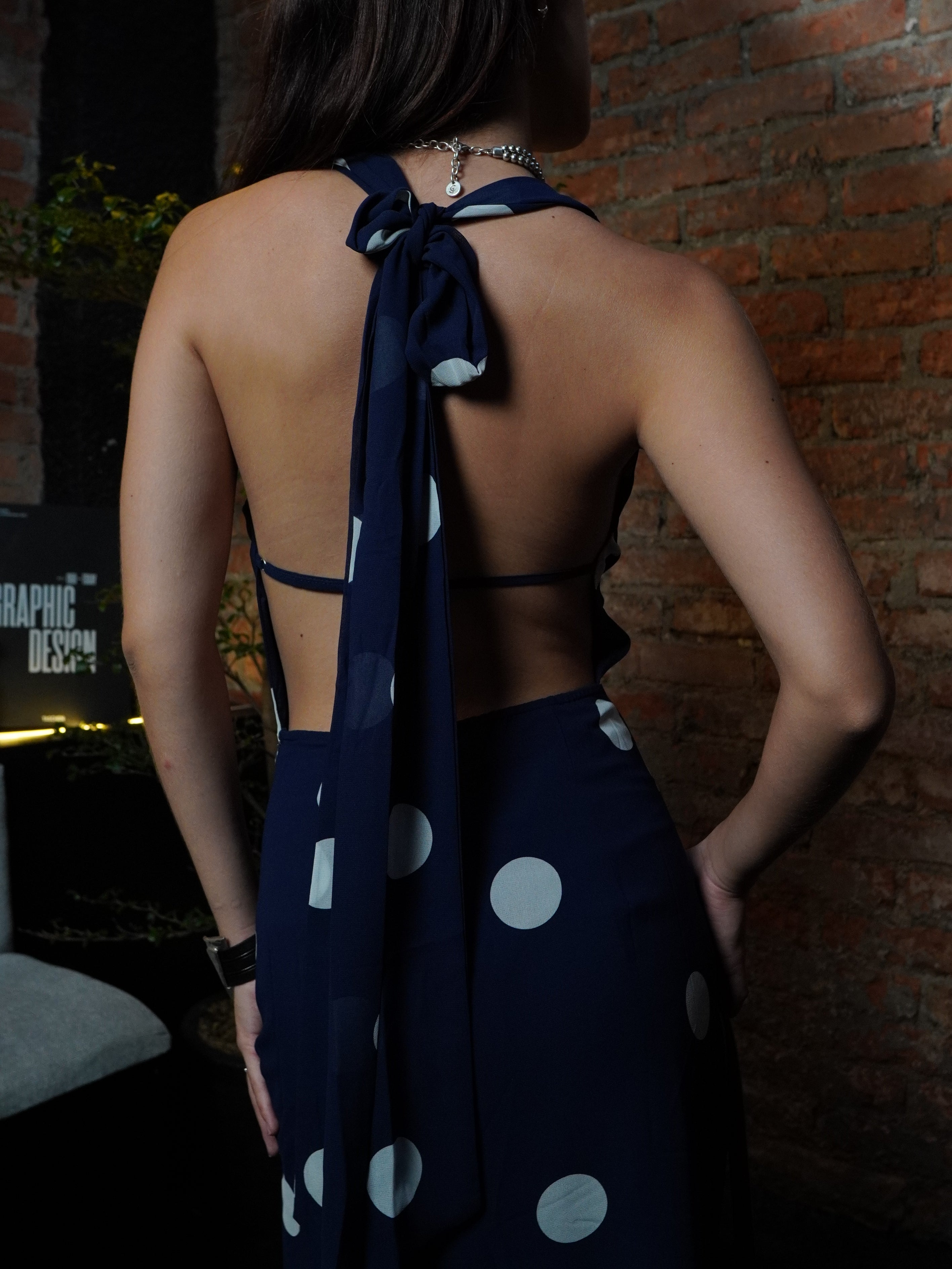 Celeste Polka Dot Maxi Dress