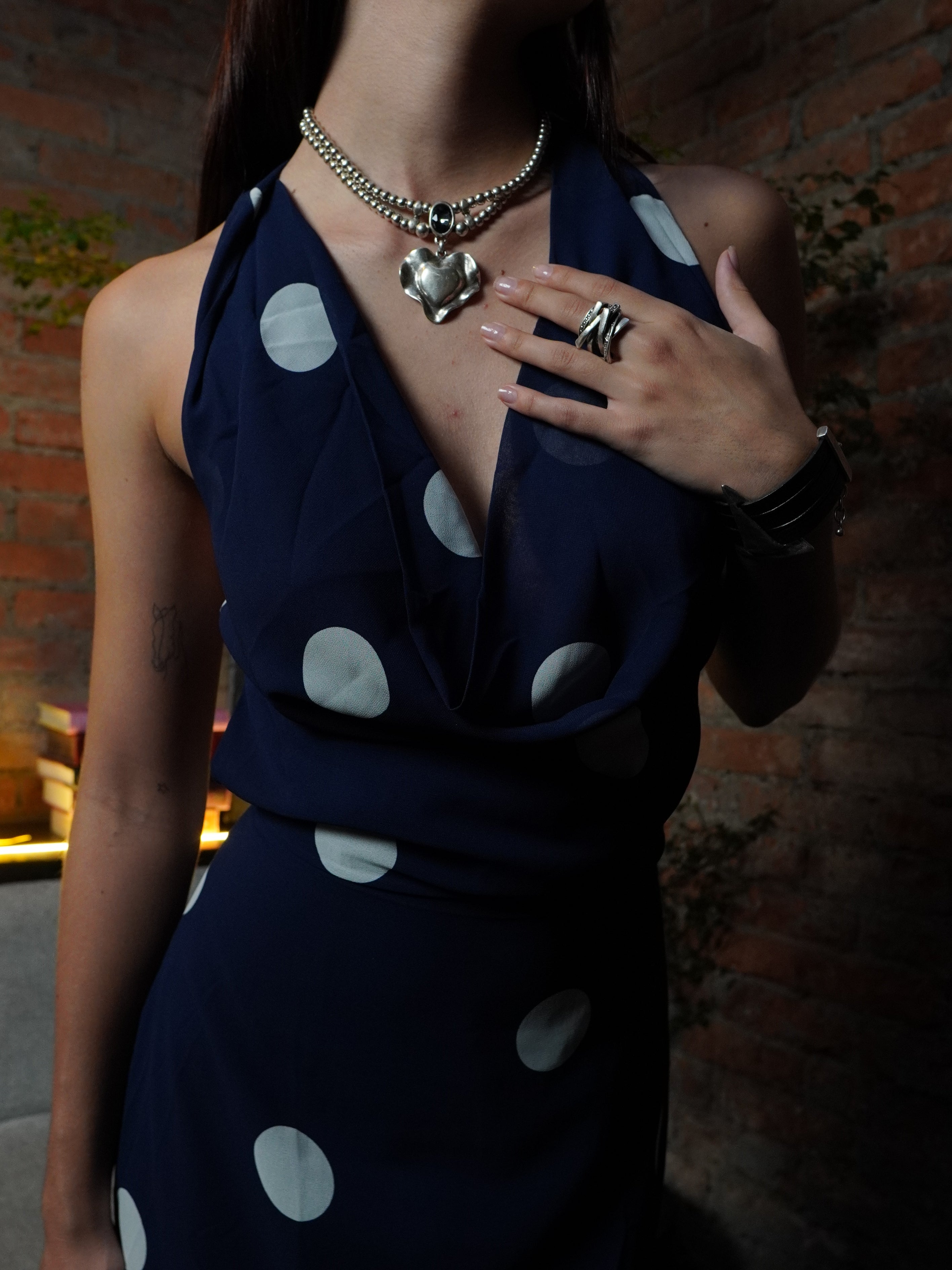 Celeste Polka Dot Maxi Dress