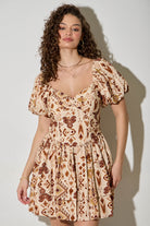 Bubble Sleeve Sweetheart Dress