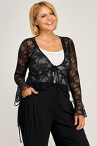 Plus Size Lace Open Front Cardigan