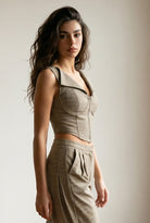 Checked Corset Style Top
