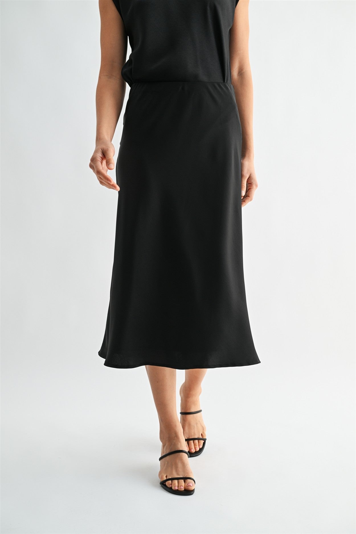 Classic Satin Midi Skirt