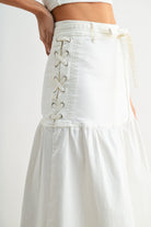 Tailored White Corset Midi Skirt